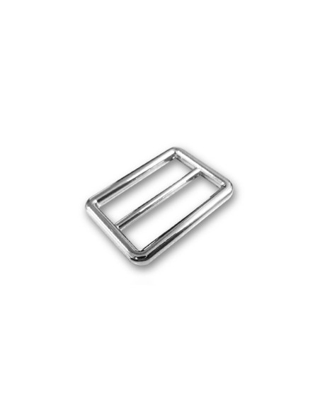 Hebilla deslizante de doble paso acabado en acero inoxidable - Plata 20 mm