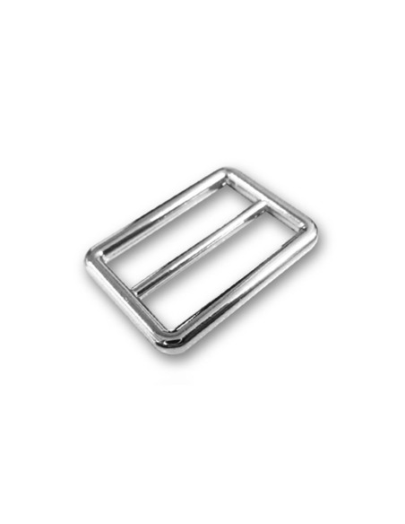 Hebilla deslizante de doble paso acabado en acero inoxidable - Plata 25 mm