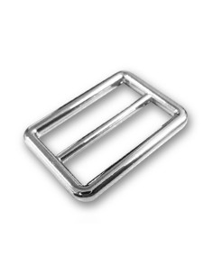 Hebilla deslizante de doble paso acabado en acero inoxidable - Plata 30 mm