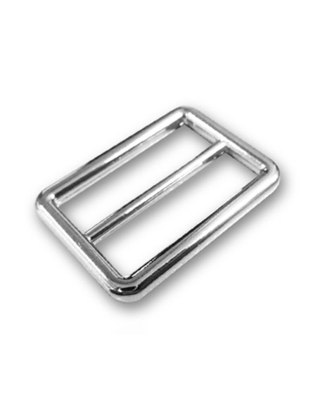 Hebilla deslizante de doble paso acabado en acero inoxidable - Plata 30 mm