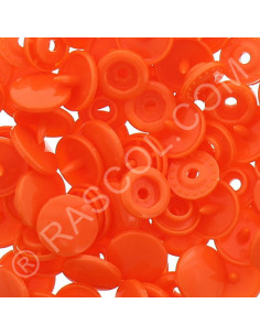 Bolsa de 25 broches de resina KAM redondas - Naranja brillante
