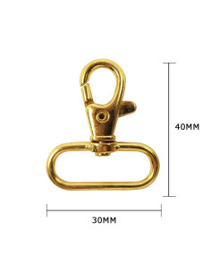 Mosquetón de metal - Dorado 40 x 30 mm 2