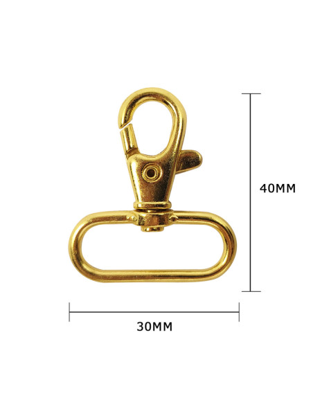 Mosquetón de metal - Dorado 40 x 30 mm