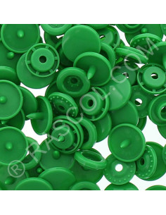 Bolsa de 25 broches de resina KAM redondas - Verde