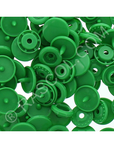 Bolsa de 25 broches de resina KAM redondas - Verde