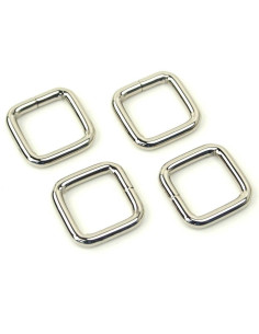 Juego de 4 anillos cuadrados - Plata 12,7 mm