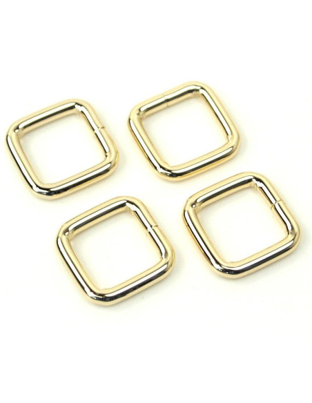 Juego de 4 anillos cuadrados - Oro 12,7 mm
