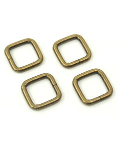 Juego de 4 anillos cuadrados - Bronce 12,7 mm