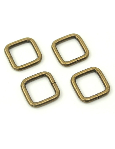 Juego de 4 anillos cuadrados - Bronce 12,7 mm