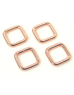 Juego de 4 anillos cuadrados - Oro rosa 12,7 mm