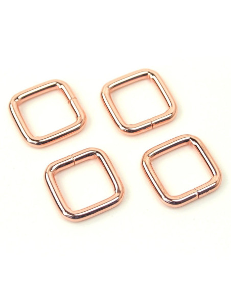 Juego de 4 anillos cuadrados - Oro rosa 12,7 mm