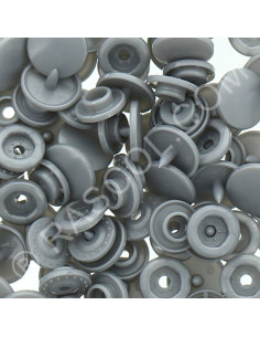 Bolsa de 25 broches de resina KAM redondas - Gris claro