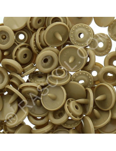 Bolsa de 25 broches de resina KAM redondas - Ocre