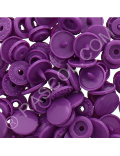 Bolsa de 25 broches de resina KAM redondas - Magenta oscuro