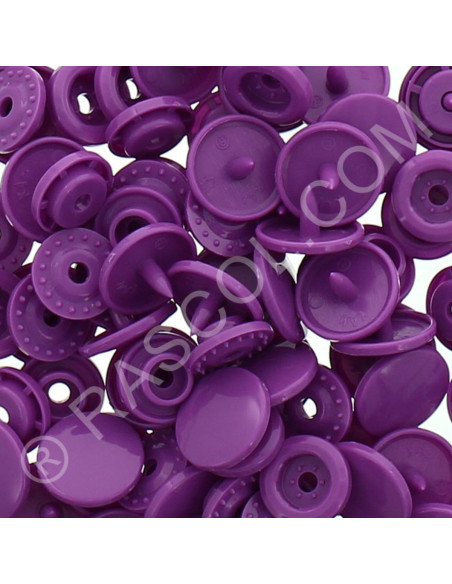 Bolsa de 25 broches de resina KAM redondas - Magenta oscuro