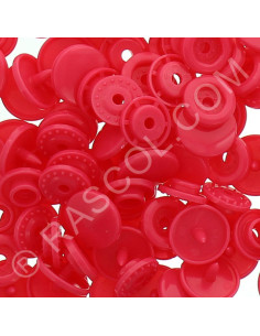 Bolsa de 25 broches de resina KAM redondas - Rojo magenta