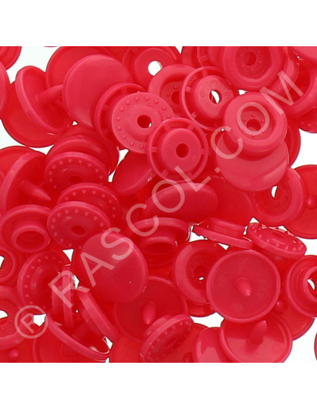 Bolsa de 25 broches de resina KAM redondas - Rojo magenta