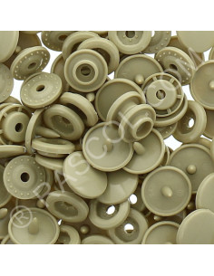 Bolsa de 25 broches de resina KAM redondas - Beige oscuro