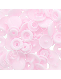Bolsa de 25 broches de resina KAM redondas - Rosa claro