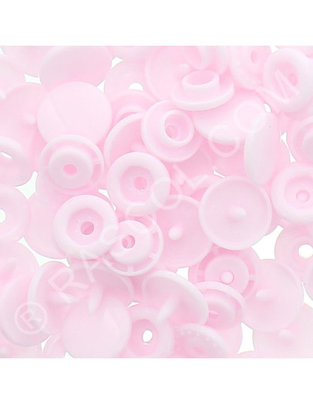 Bolsa de 25 broches de resina KAM redondas - Rosa claro