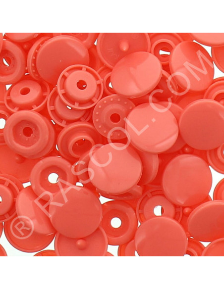 Bolsa de 25 botones de resina KAM redondos - Coral
