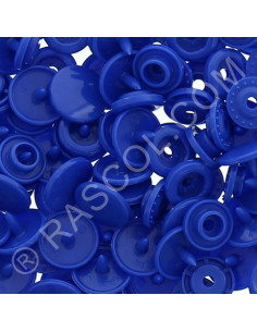 Bolsa de 25 botones de presión de resina KAM redondos - Azul real