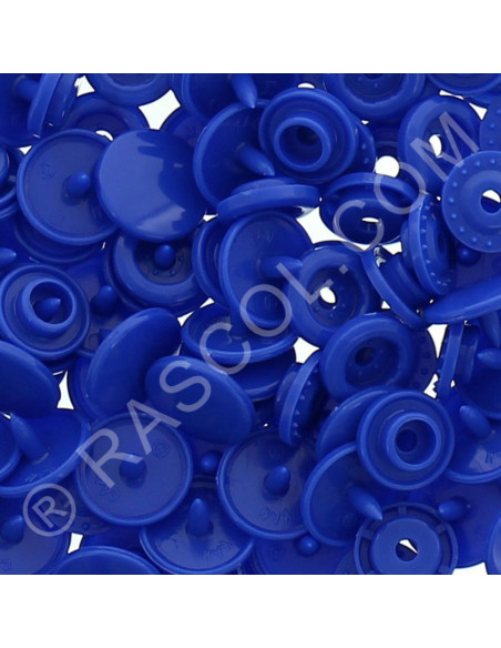 Bolsa de 25 botones de presión de resina KAM redondos - Azul real