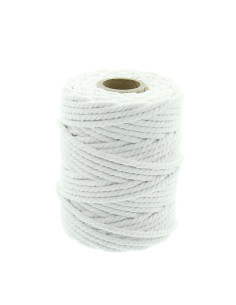 Cordón de algodón macramé 4,5 mm - Blanco