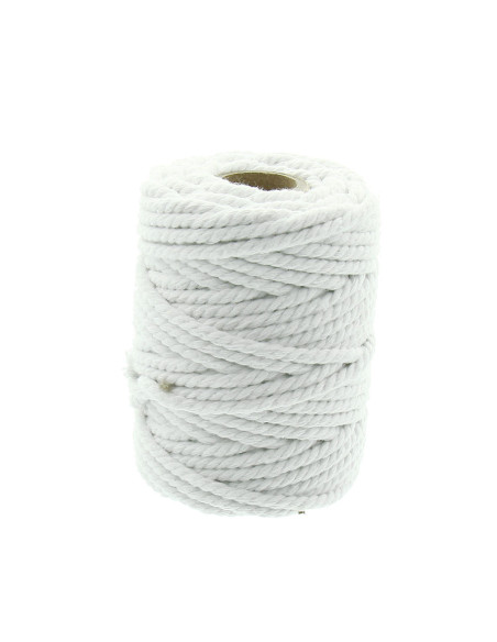 Cordón de algodón macramé 5 mm - Blanco