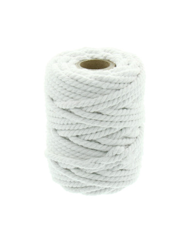Cordón de algodón macramé 6 mm - Blanco