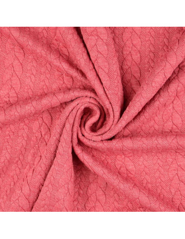 Tejido de sudadera trenzado - Frambuesa