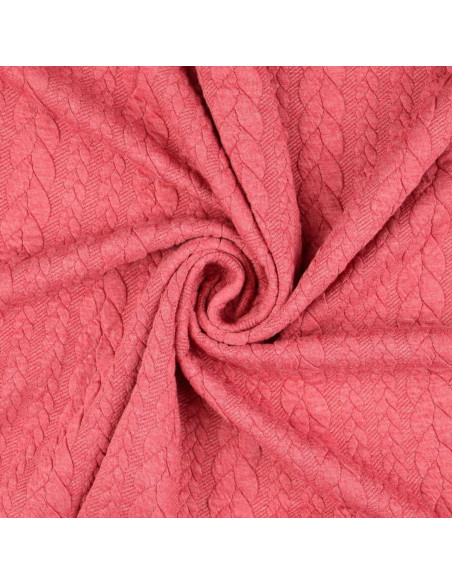 Tejido de sudadera trenzado - Frambuesa