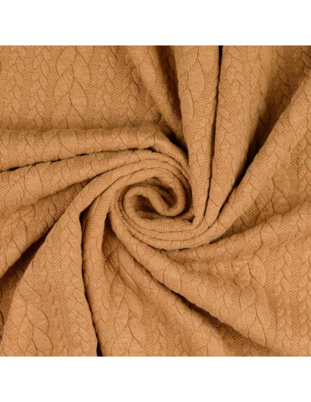 Tejido de sudadera trenzado - Camel