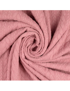 Tejido de sudadera trenzado - Rosa viejo 2