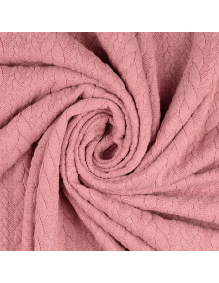 Tejido de sudadera trenzado - Rosa viejo