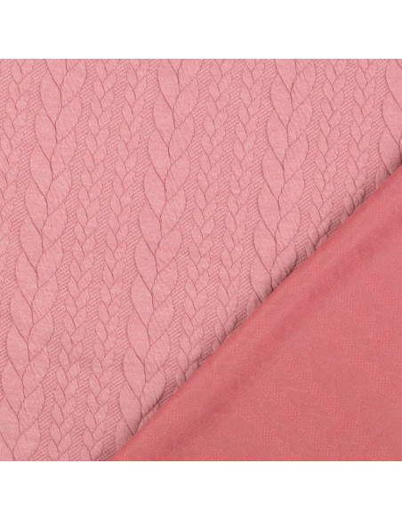 Tejido de sudadera trenzado - Rosa viejo
