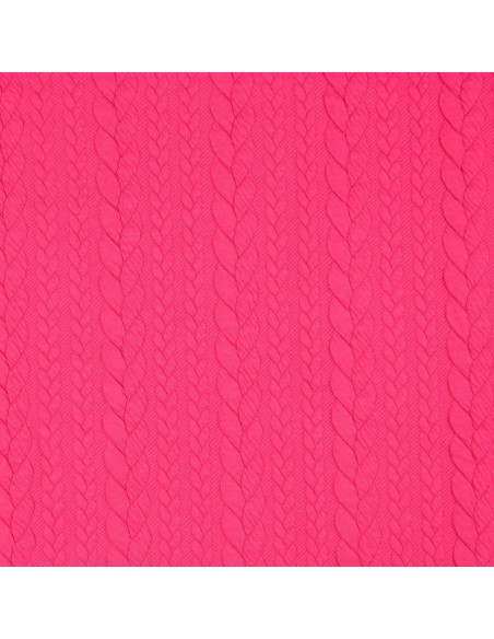 Tejido de sudadera trenzado - Fucsia