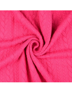 Tejido de sudadera trenzado - Fucsia 2