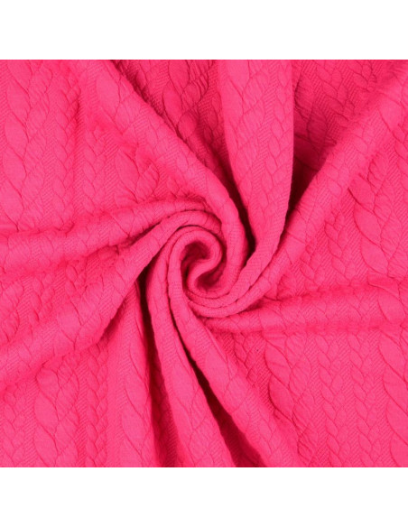 Tejido de sudadera trenzado - Fucsia