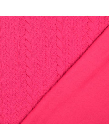 Tejido de sudadera trenzado - Fucsia