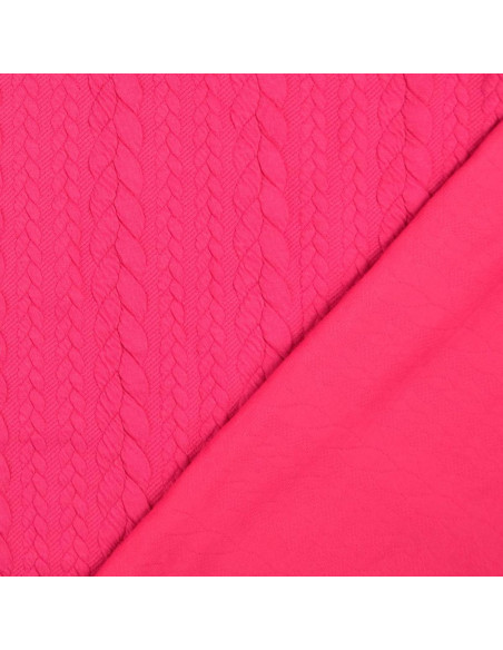 Tejido de sudadera trenzado - Fucsia