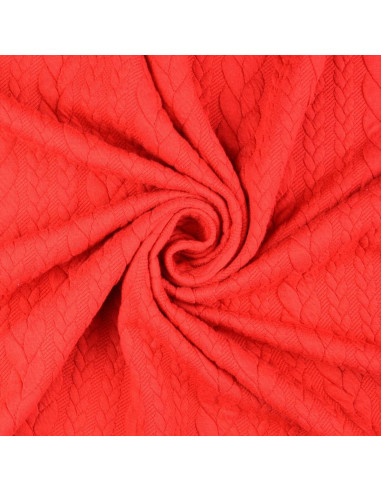 Tejido de sudadera trenzado - Rojo