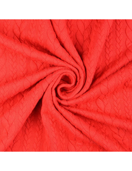 Tejido de sudadera trenzado - Rojo