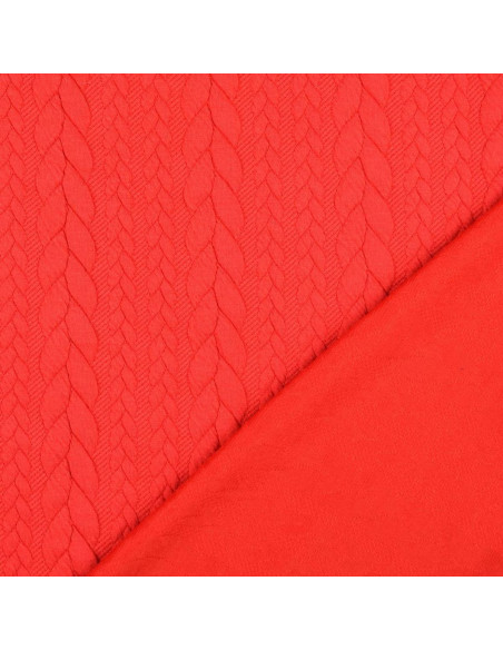 Tejido de sudadera trenzado - Rojo