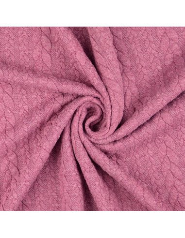 Tejido de sudadera trenzado - Rosa viejo oscuro