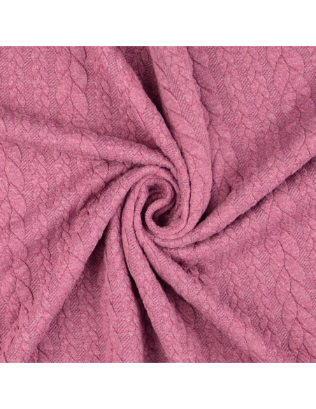 Tejido de sudadera trenzado - Rosa viejo oscuro