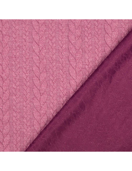 Tejido de sudadera trenzado - Rosa viejo oscuro