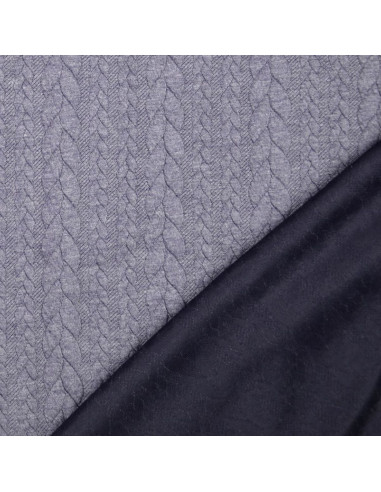 Tejido de sudadera trenzado - Gris tormenta