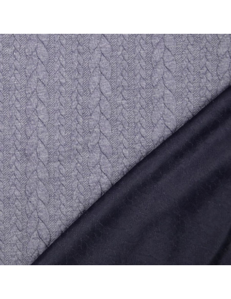 Tejido de sudadera trenzado - Gris tormenta