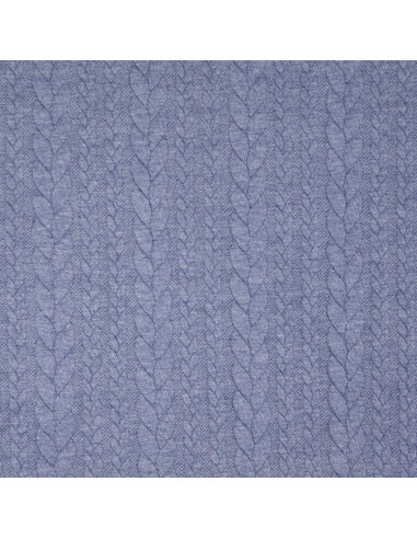 Tejido de sudadera trenzado - Denim